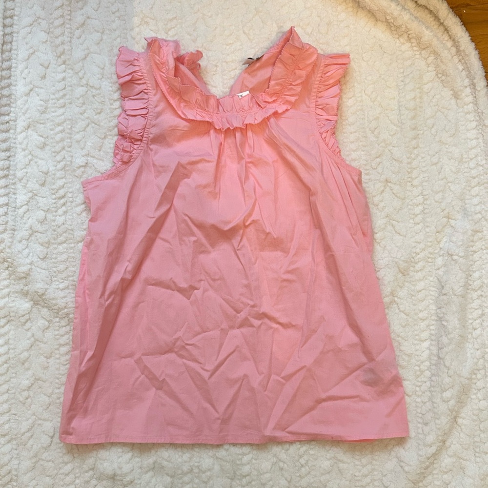 J.Crew Pink Ruffle Tank